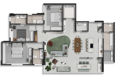Planta 164m² Padrão